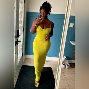 Rebecca Slinky Maxi Dress - Chartreuse